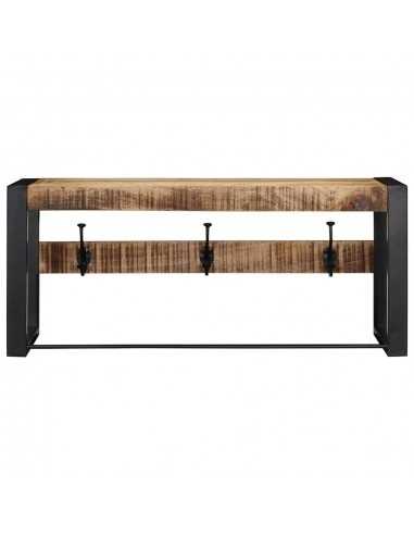 Porte-manteau 80x35x35 cm bois de manguier massif brut