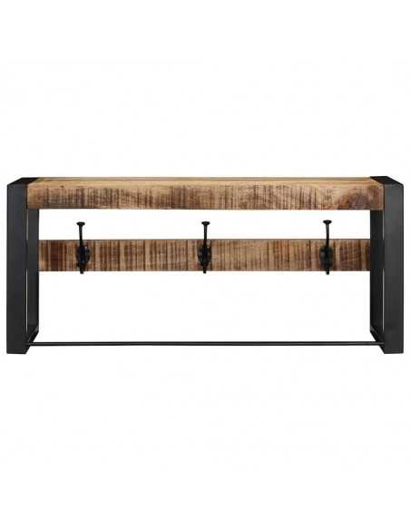Porte-manteau 80x35x35 cm bois de manguier massif brut