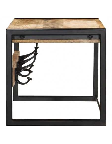 Porte-manteau 80x35x35 cm bois de manguier massif brut