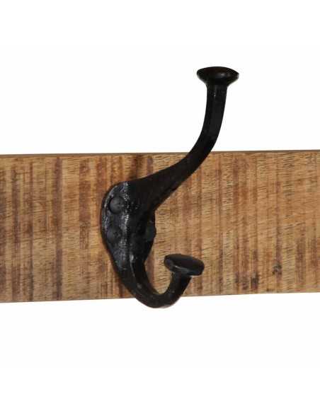 Porte-manteau 80x35x35 cm bois de manguier massif brut