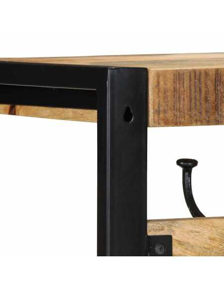 Porte-manteau 80x35x35 cm bois de manguier massif brut