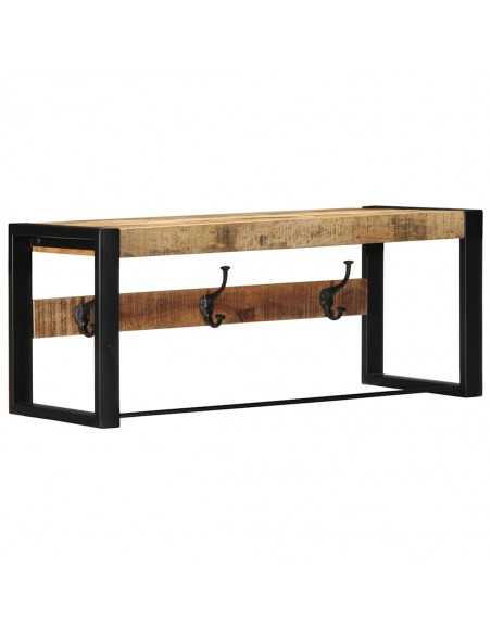 Porte-manteau 80x35x35 cm bois de manguier massif brut