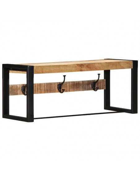 Porte-manteau 80x35x35 cm bois de manguier massif brut