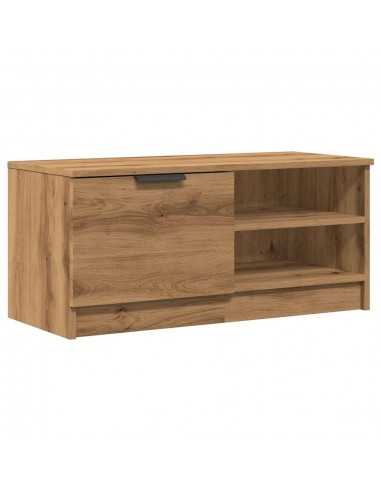 Meuble TV chêne artisanal 80x35x36,5 cm bois d'ingénierie