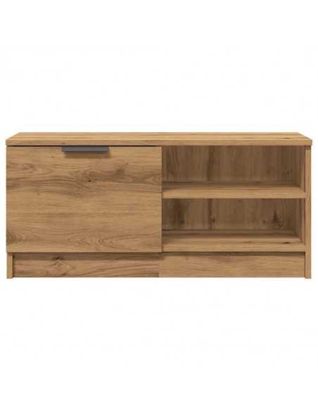 Meuble TV chêne artisanal 80x35x36,5 cm bois d'ingénierie