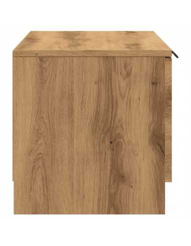 Meuble TV chêne artisanal 80x35x36,5 cm bois d'ingénierie