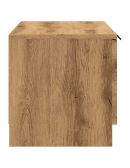 Meuble TV chêne artisanal 80x35x36,5 cm bois d'ingénierie