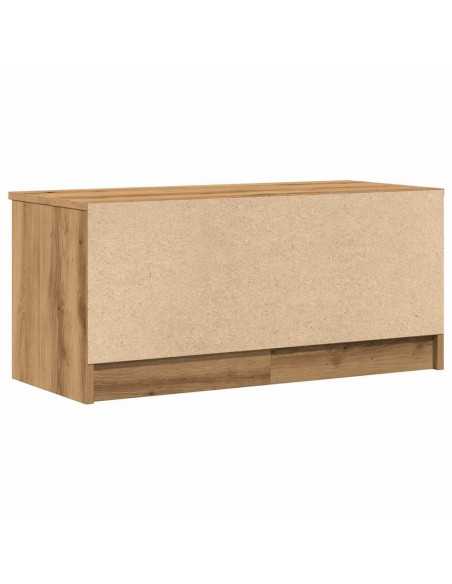 Meuble TV chêne artisanal 80x35x36,5 cm bois d'ingénierie