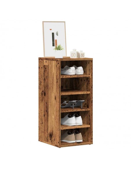 Armoire à chaussures vieux bois 32x35x70 cm bois d'ingénierie