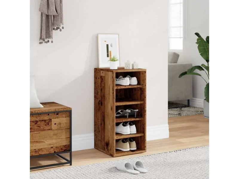 Armoire à chaussures vieux bois 32x35x70 cm bois d'ingénierie