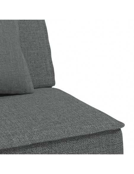 Canapé-lit en forme de L gris foncé 255x140x70 cm tissu