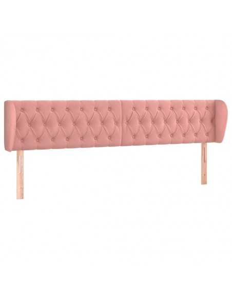 Tête de lit avec oreilles Rose 183x23x78/88 cm Velours