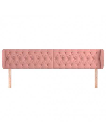 Tête de lit avec oreilles Rose 183x23x78/88 cm Velours