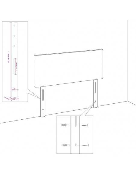 Tête de lit avec oreilles Rose 183x23x78/88 cm Velours