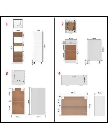 Ensemble de meubles de cuisine 8 pcs Blanc Aggloméré