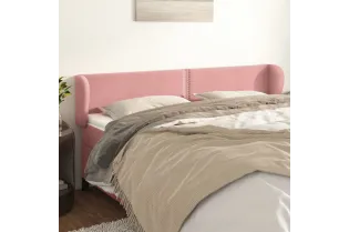 Tête de lit avec oreilles Rose 163x23x78/88 cm Velours