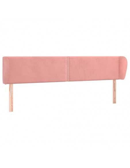 Tête de lit avec oreilles Rose 163x23x78/88 cm Velours