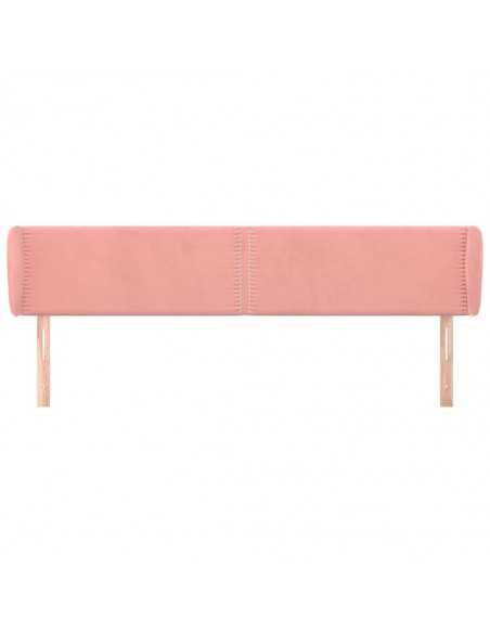 Tête de lit avec oreilles Rose 163x23x78/88 cm Velours