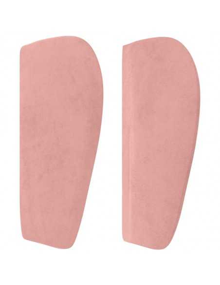 Tête de lit avec oreilles Rose 163x23x78/88 cm Velours