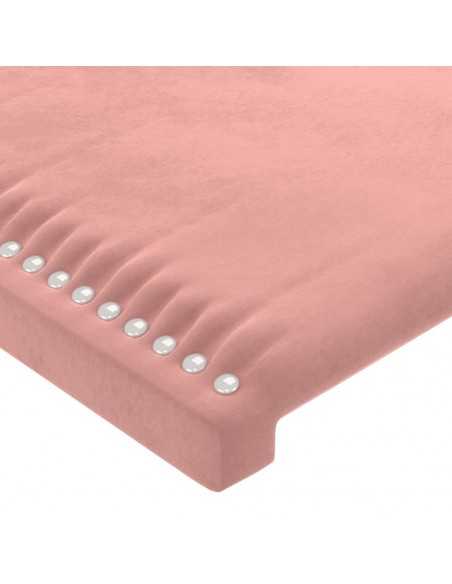 Tête de lit avec oreilles Rose 163x23x78/88 cm Velours