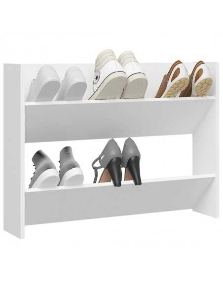 Armoire à chaussures murale Blanc 80x18x60 cm Aggloméré