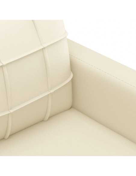 Ensemble de canapés 3 pcs avec coussins Crème Similicuir