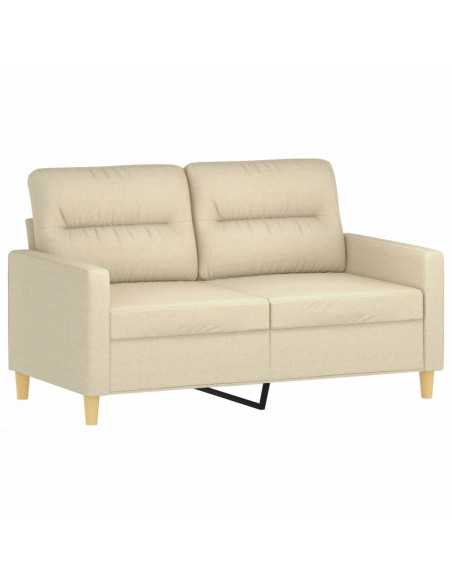 Ensemble de canapés 2 pcs avec coussins crème tissu