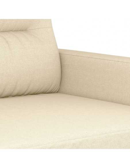 Ensemble de canapés 2 pcs avec coussins crème tissu