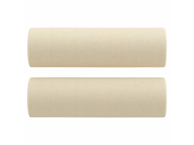 Ensemble de canapés 2 pcs avec coussins crème tissu