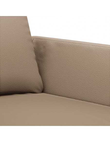 Ensemble de canapés 2 pcs avec coussins Cappuccino Similicuir