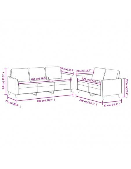 Ensemble de canapés 2 pcs avec coussins Cappuccino Similicuir
