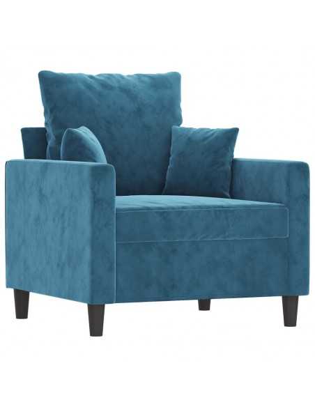 Ensemble de canapés 3 pcs avec coussins Bleu Velours