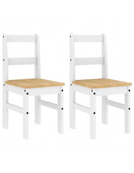 Chaises à manger lot de 2 Panama blanc bois massif de pin