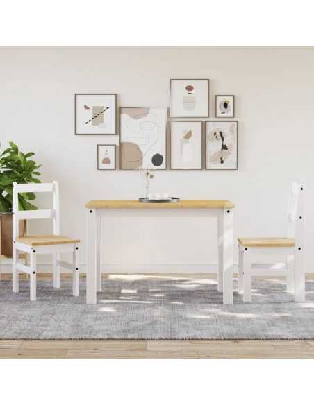 Chaises à manger lot de 2 Panama blanc bois massif de pin