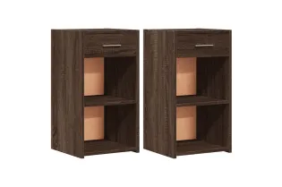 Tables de chevet 2pcs chêne marron 35x34x65cm bois d'ingénierie 2