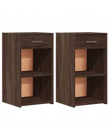Tables de chevet 2pcs chêne marron 35x34x65cm bois d'ingénierie