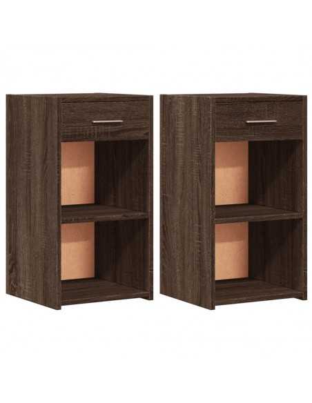 Tables de chevet 2pcs chêne marron 35x34x65cm bois d'ingénierie Tables de chevet 2pcs chêne marron 35x34x65cm bois d'ingénierie