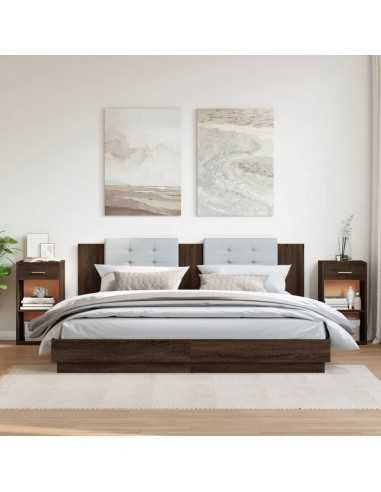 Tables de chevet 2pcs chêne marron 35x34x65cm bois d'ingénierie