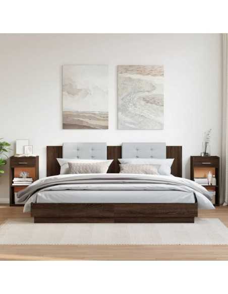 Tables de chevet 2pcs chêne marron 35x34x65cm bois d'ingénierie Tables de chevet 2pcs chêne marron 35x34x65cm bois d'ingénierie