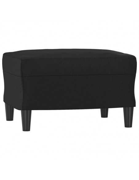 Fauteuil avec repose-pied Noir 60 cm Similicuir