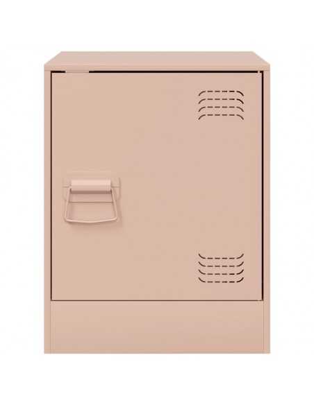 Table de chevet rose 34,5x39x44 cm acier