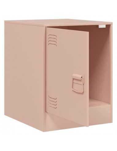 Table de chevet rose 34,5x39x44 cm acier