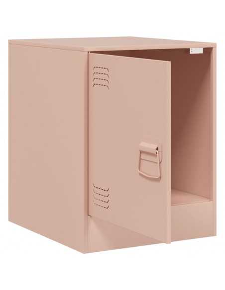 Table de chevet rose 34,5x39x44 cm acier