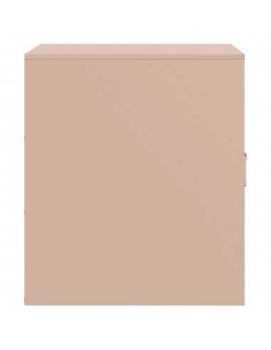 Table de chevet rose 34,5x39x44 cm acier