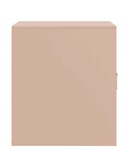 Table de chevet rose 34,5x39x44 cm acier