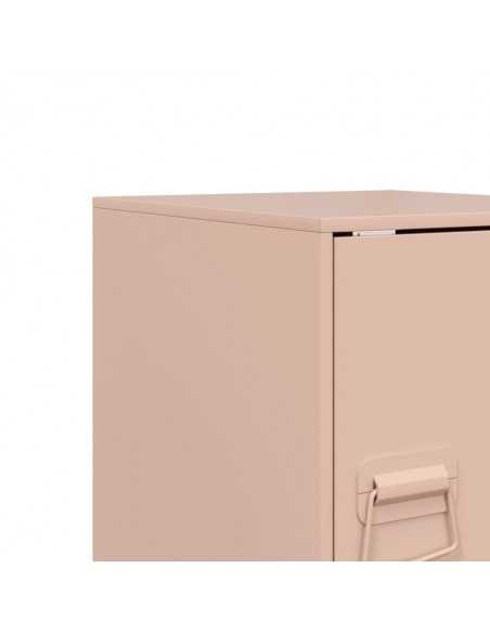 Table de chevet rose 34,5x39x44 cm acier