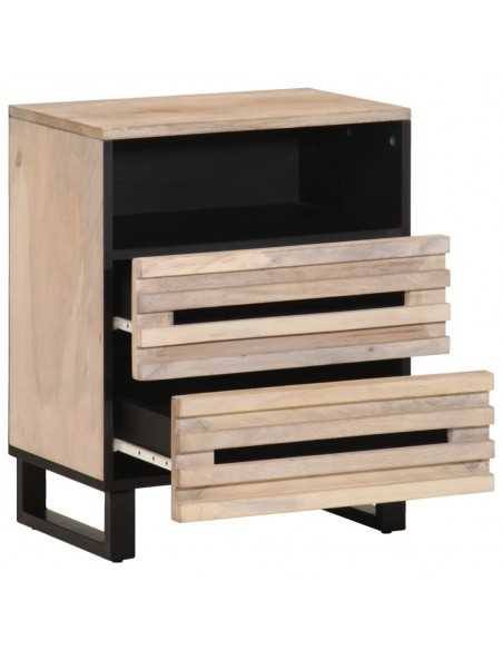 Table de chevet 50x34x62 cm bois de manguier massif brut