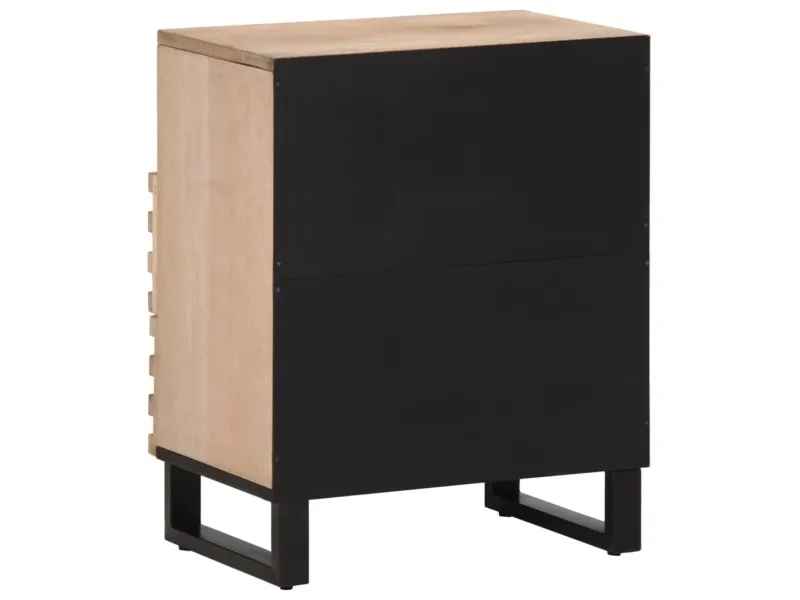 Table de chevet 50x34x62 cm bois de manguier massif brut