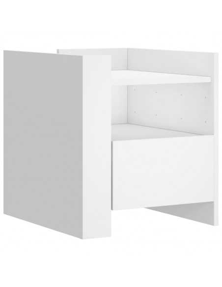 Table de chevet blanc 45x50x50 cm bois d’ingénierie Table de chevet blanc 45x50x50 cm bois d’ingénierie