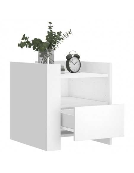 Table de chevet blanc 45x50x50 cm bois d’ingénierie Table de chevet blanc 45x50x50 cm bois d’ingénierie
